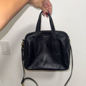 FOSSIL Dark Blue Leather Handbag